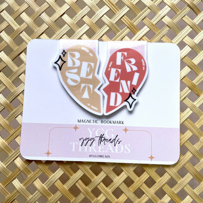 Book Friend Friendship Heart Necklace Magnetic Bookmark