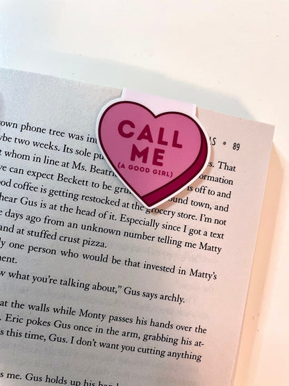 Call Me (A Good Girl) Candy Heart Magnetic Bookmark