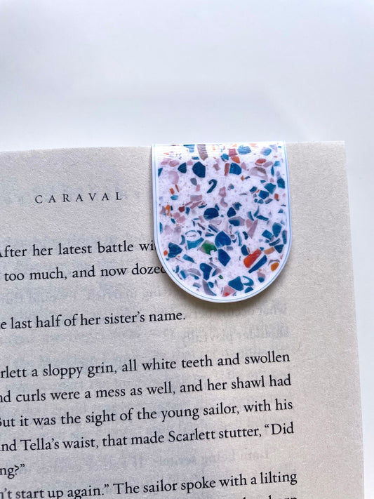 Earthy Terrazzo Magnetic Bookmark