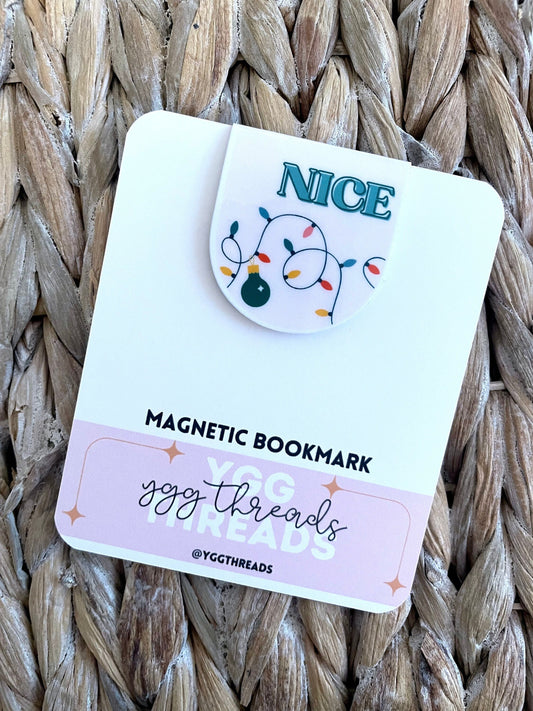 Reversible Naughty & Nice Christmas Magnetic Bookmark