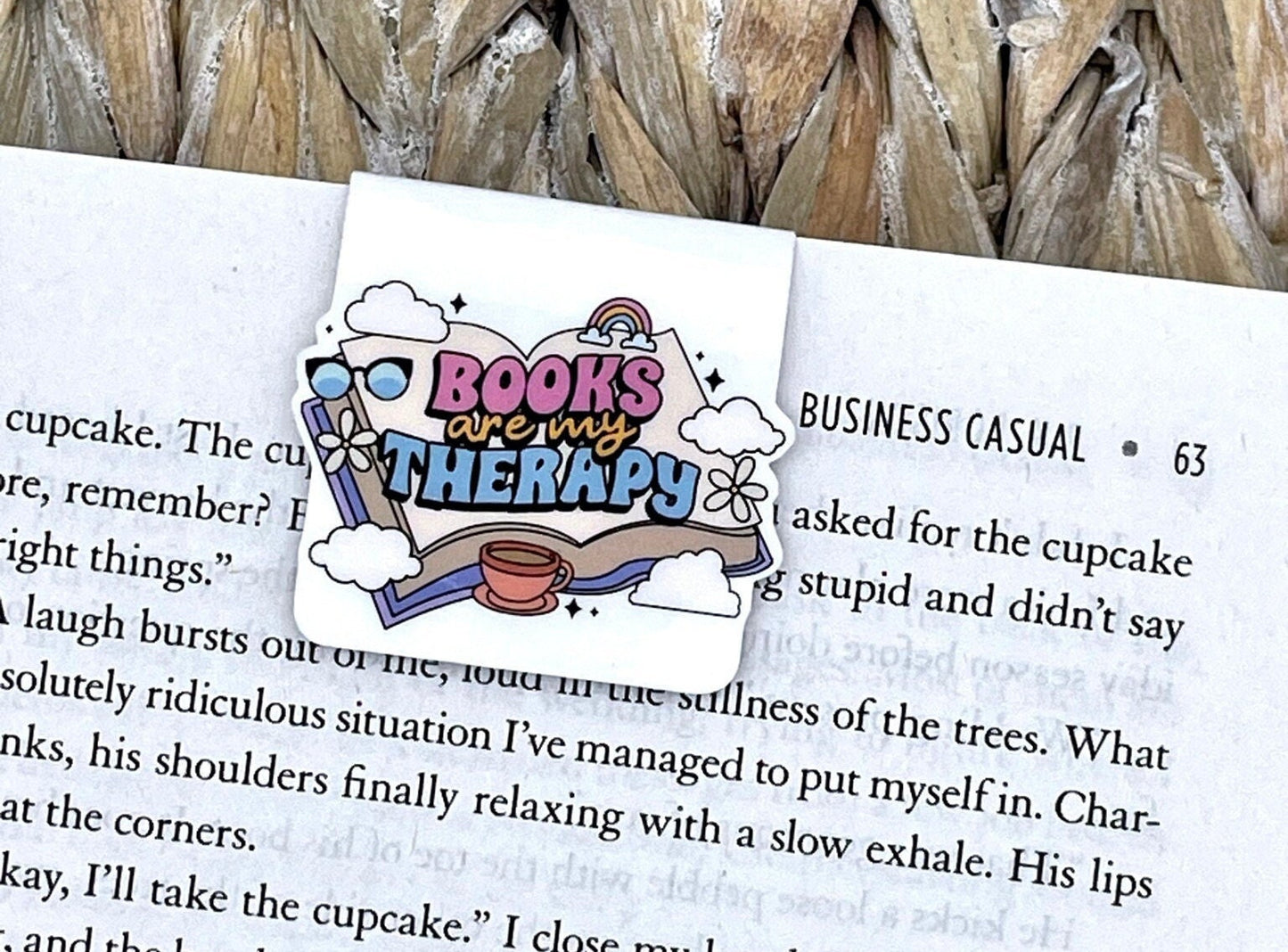 Books Are My Therapy Magnetic Bookmark