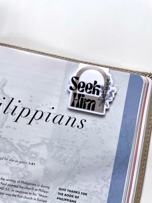 Seek Him Hyssop Flower Magnetic Bookmark