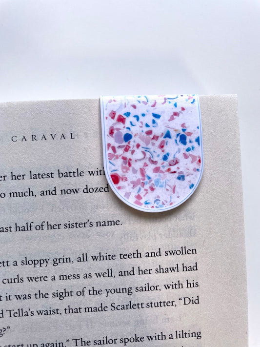 Cotton Candy Terrazzo Magnetic Bookmark
