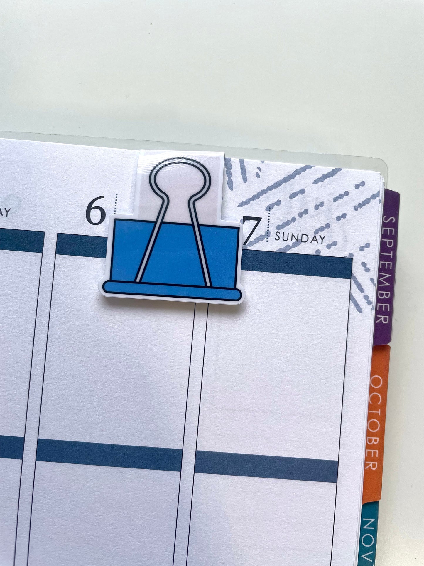 Blue Binder Clip Magnetic Bookmark