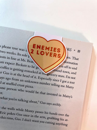 Enemies 2 Lovers Candy Heart Magnetic Bookmark