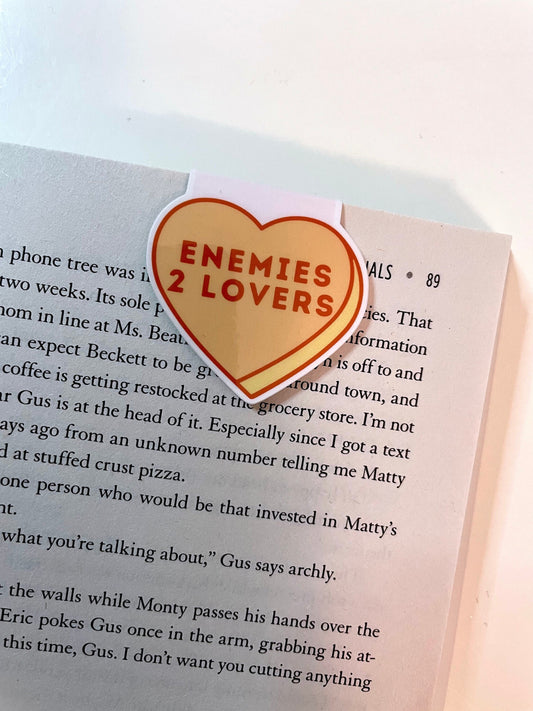 Enemies 2 Lovers Candy Heart Magnetic Bookmark
