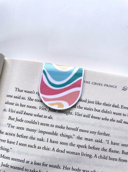 Summer Wavy Rainbow Magnetic Bookmark