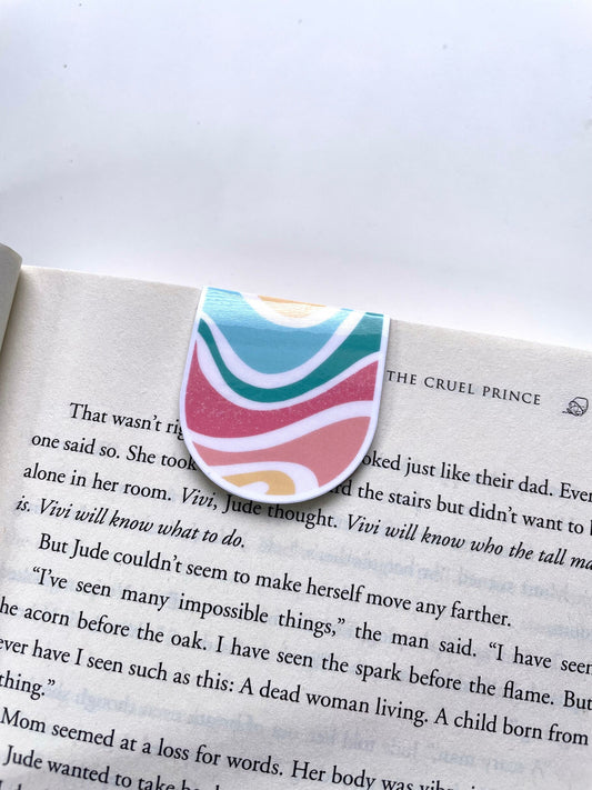 Summer Wavy Rainbow Magnetic Bookmark